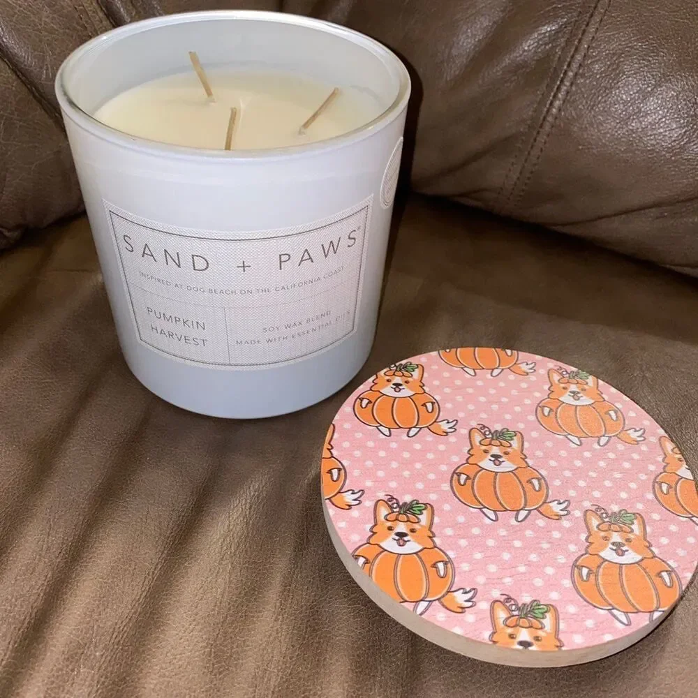 25oz Sand + Paws Corgi Candle